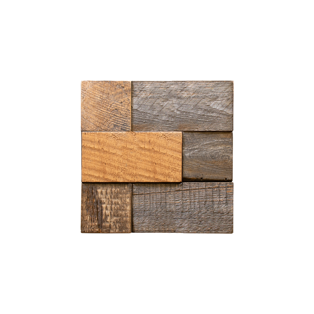 Buckskin Cobblestone Wood Tile Mosaic
