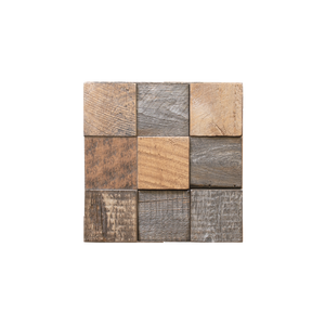 Grid Natural Mosaic Wood Wall Tile