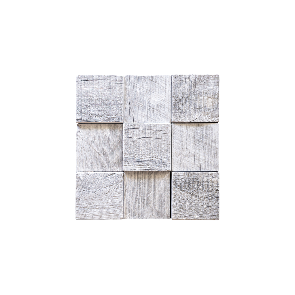Glacier Grid Wood Tile Mosaic