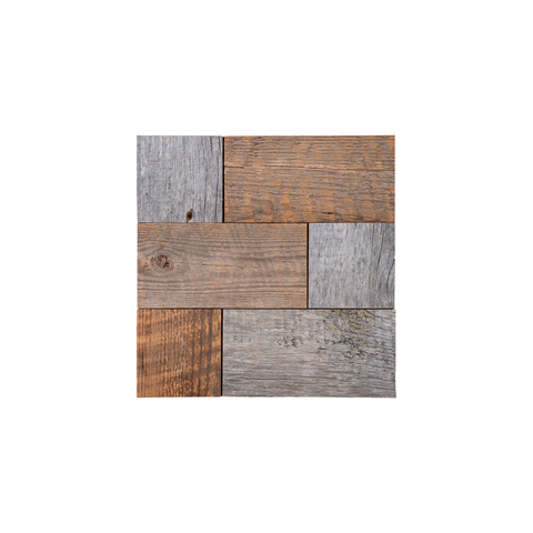 Natural Cobblestone Reclaimed Mosaic Wood Tile