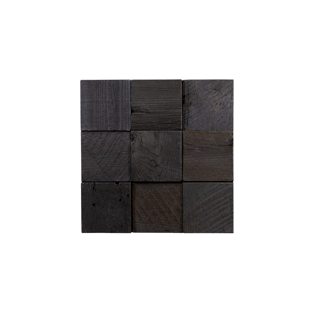 Grid Ember Mosaic Wood Wall Tiles